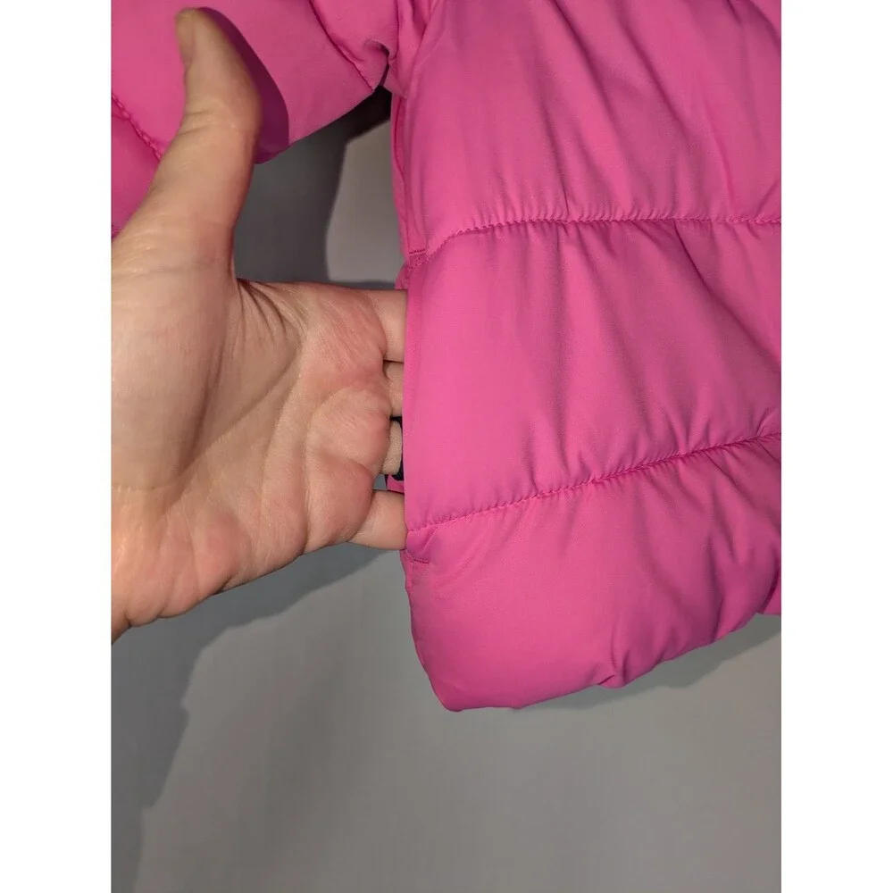 The Children's Place Puffer Jacket 18 24 Month Girl's Pink Hooded Pockets Zipper